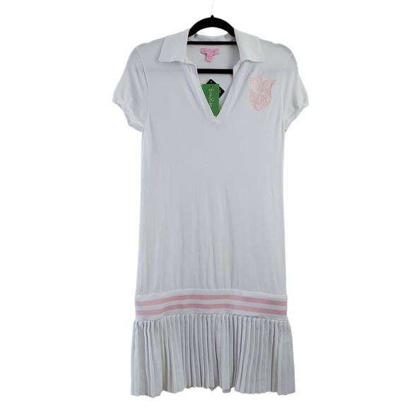 NWT Lilly Pulitzer Miss Kelly Tennis Dress Pleated Drop Waist Knit Polo Shirt S - Picture 1 of 12